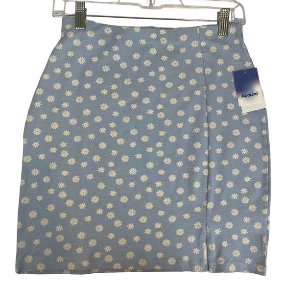 Nordstrom Blue Ditsy Floral Bodycon Mini Skirt S - Picture 13 of 14